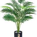Der Rose 28'' Artificial Palm Tree Large Fake Tropical Faux Plants Indoor and Outdoor for Home Bathroom Porch Outside Patio Decor (Black Pot)