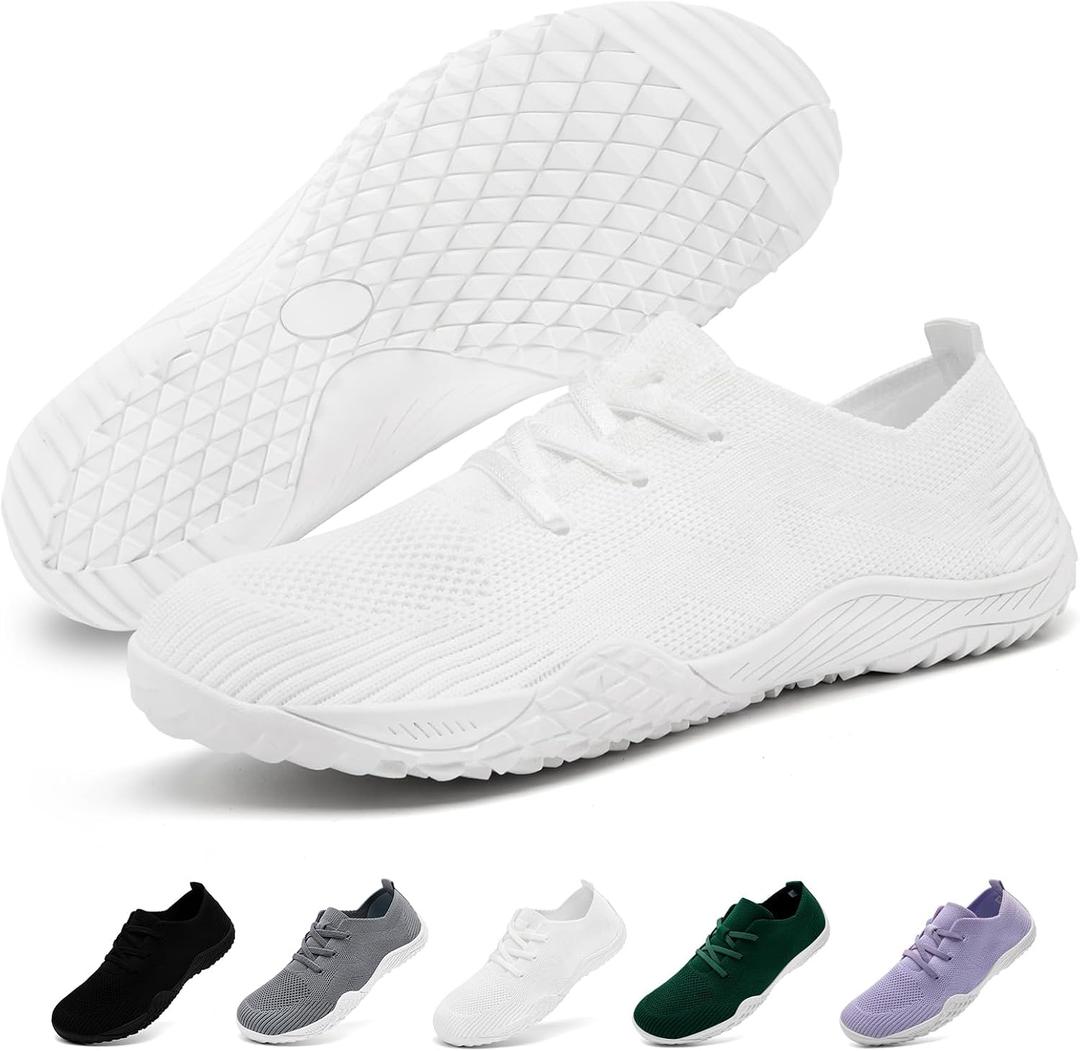 Barefoot Shoes Women Minimalist Tennis Gym Walking Sneakers White US10