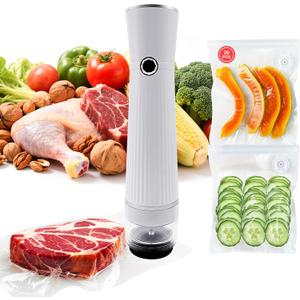 Handheld Vacuum Sealer for Food, Portable Rechargeable Wireless Vacuum Sealer with 20 Reusable Vacuum Seal Bags for Preserving Vegetables Fruit Meat
