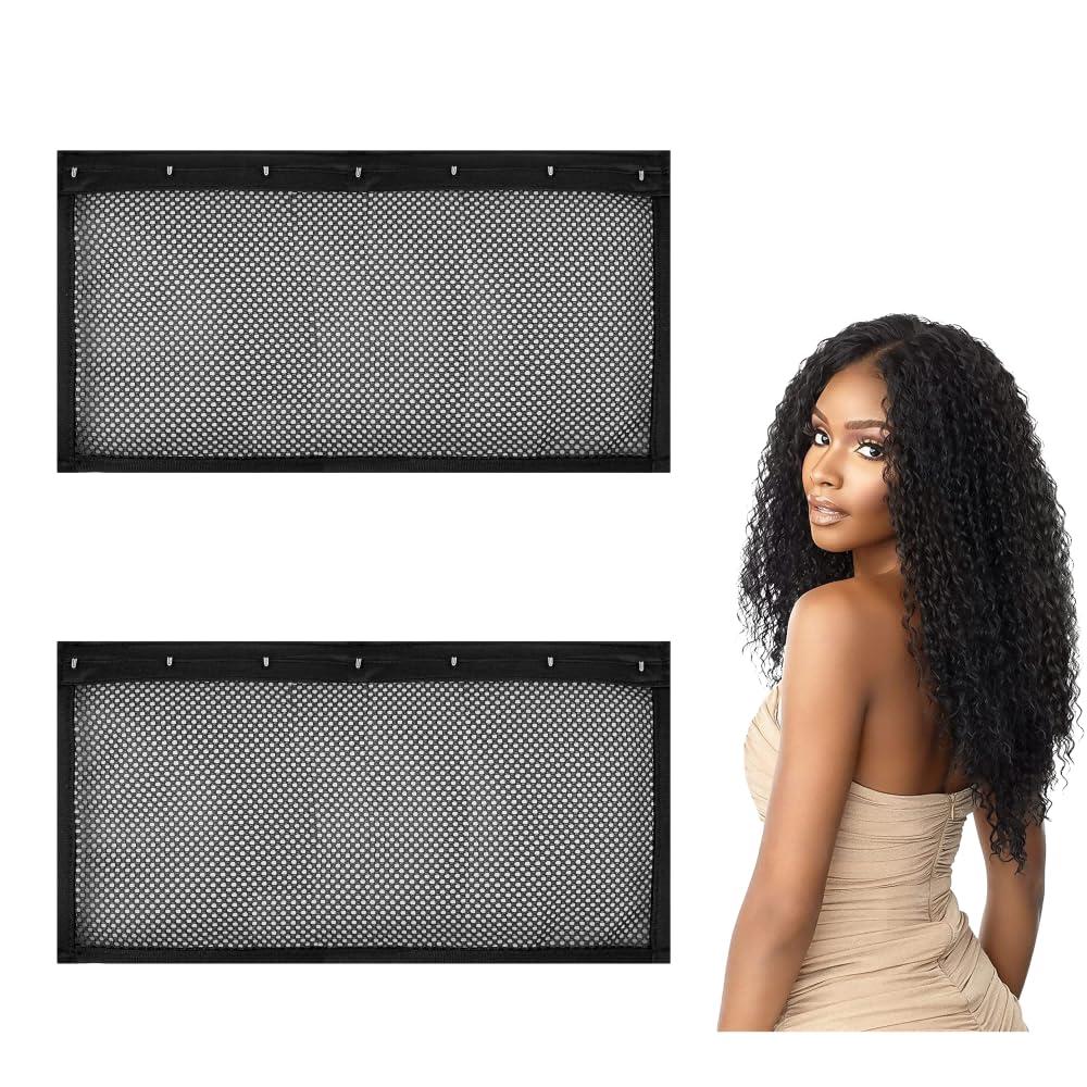 Lock Curly Hair Stretcher and Length Maintainer - Prevent Shrinkage with No-Heat Styling Net for An Elongated Look (13IN*2PCS)