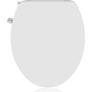 Non-Electric Round Bidet Toilet Seat with Dual Self-Cleaning Nozzles, Adjustable Spray Pressure and Position, Slow-Close Lid, Easy Installation, Ideal for Personal Hygiene and Comfort, White