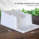 TidyFriend Liquid Laundry Detergent Holder Stand with Drip Tray & Rubber-Grip Feet, Stand for Laundry Room Organization and Storage, Fabric Softener Dispenser with Cup Holder for Easy Pouring (White)