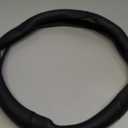 SEG Direct Flat Bottom Steering Wheel Cover, D Shaped Car Wheel Cover 14-14 1/4 in. (35.5-36 cm), for Tesla Model 3 / Y, for Camaro, Black Microfiber Leather