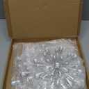 Hicarer 4 Pcs Starburst Wall Decor Bling Wall Art Crystal Teardrop 3D Hanging Rhinestone Radial Metal Artwork Modern Accent Sculptures Decorations for Living Room Home Office Bedroom(Silver)