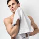 Towel and Linen Mart 100% Cotton White 6 Pack Bath Towel Set, Quick Dry, Super Absorbent, Light Weight, Soft Feel for Hotel, Spa and Bathroom (27 X 54) (White, 27 x 54 6 Pack)