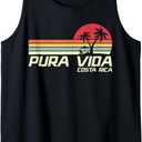 Vintage Retro Family Vacation Costa Rica Pura Vida Beach Tank Top, S