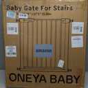 Baby Gate for Stairs, 29.92-38.98 Wide Pressure Mounted Baby Gate No Drill Needed, Auto Close Dog Gate for Doorways, Easy Walk Through Safety Child Gates for Toddler & Pet/Puppy, Indoor, White