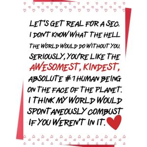 2 x Funny Valentines Day Card for Husband, Wife, Boyfriend, Girlfriend, Best Friend  Bold Sassy Love Card and Valentines Gift for Him or Her (WY-509)