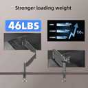 Suptek Ultrawide Monitor Arm Mount for 17 to 49 Inch Heavy Duty Curved Screen,Holds 46.2 lbs,Adjustable Gas Spring Monitor Arm Desk Mount Stand,75/100mm Vesa Mount,Black