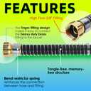 5/8 IN. 25FT. Heavy Duty Rubber Garden Hose, High Flow 5/8" I.D. Brass Fitting No Memory Durable Heavy Duty Water Hose for Watering, Irrigation, Water Transfer Pump