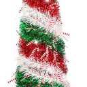 Artificial Christmas Tree, Holiday Decor, Pencil Christmas Trees Popup for Indoor Fireplace Corner Porch Apartment Office Carnival Mothers Day (Red and Green)