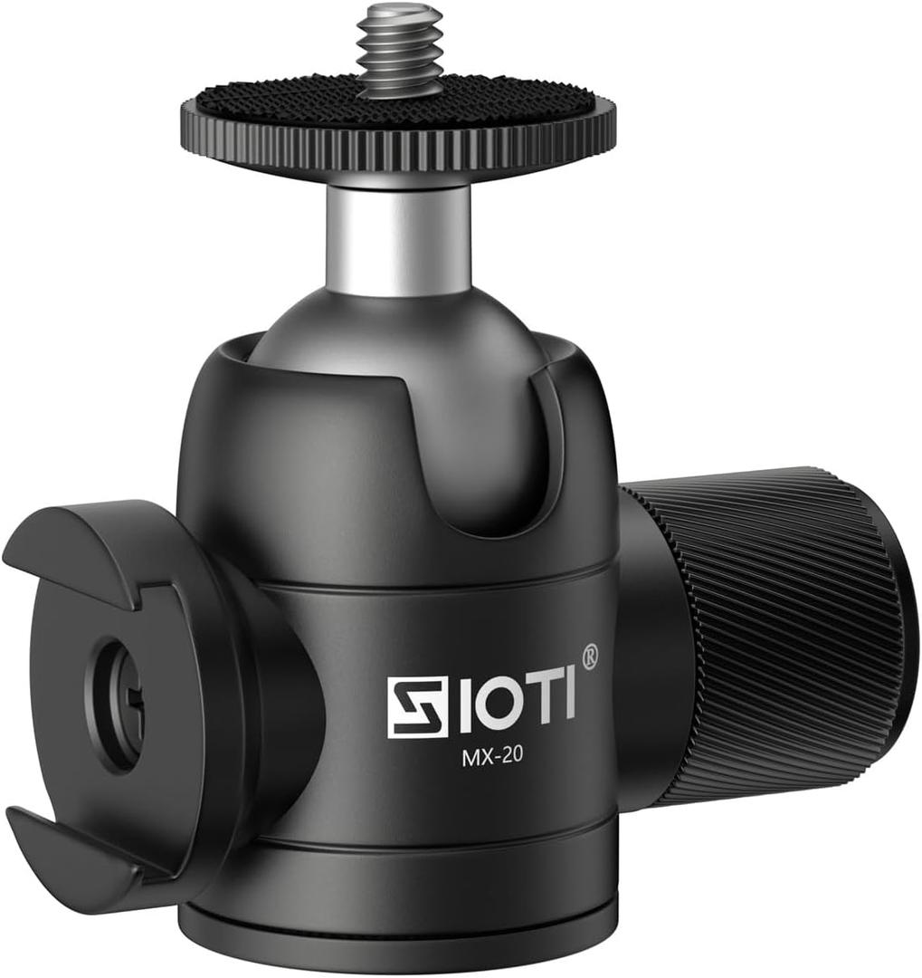 SIOTI Tripod Mini Ball Head, with Cold Shoe Mount, Panoramic 360 Vertical Pan 90, Compatible with Digital Camera/DSLR/Cell Phone/Monopod/Light Stand/Action Camera etc.