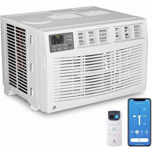 8,000 BTU Window Air Conditioner,Cool Rooms Up to 350 Sq.Ft.,Smart Window AC Unit with Smartphone App or Remote Control,3 Fan Mode,Sleep&ECO Mode,Washable Filter,for Bedroom Apartment Office,New R32