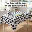 2 x Soccer Field Tablecloth 54 x 108 Inch, Green Football Field Party Decorations, Disposable Plastic Table Cover for Soccer Birthday Party, Sports Theme Party Supplies, Game Day Table Decor(Checkered)