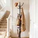 Pipishell Metal Heavy Duty Coat Rack with Sturdy Marble Base, Coat Tree with 16 Hooks & Detachable Umbrella Holder,Coat Rack Freestanding for Entryway, Corner, Bedroom and Home Office, Black