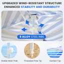 Zeraty Beach Cabana 8'8', Portable Beach Canopy Easy Pop Up, Beach Tent Sun Shelter with Side Wall, Beach Umbrella Tent with SilverCoated Fabric for Family, Wind Resistant