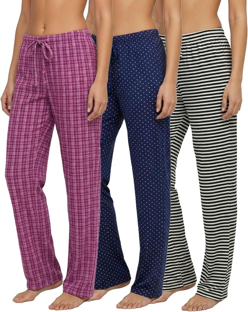 3 Pack Women's Pajama Pants Soft Lounge PJ Bottoms Comfy Sleepwear Pijamas (XXL)