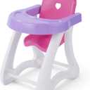BABESIDE Baby Doll High Chair for Dolls up to 12 Inch, Pink & Purple Baby Dolls Accessories Furniture Doll High Chair, Fun Pretend Play Toys for Kids Gift