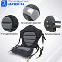 HLOGREE Kayak Seats - 1 Pack, Thicken Padded Seat Cushion with Back Support, Canoe & Ocean Sup Compatible, Grey