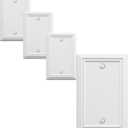 OKAWYC Single Blank Light Switch Cover Adler Metal Wall Plate, 4-Pack White 1 Gang, Light Switch Cover Outlet Cover Decorative Wallplate, Durable