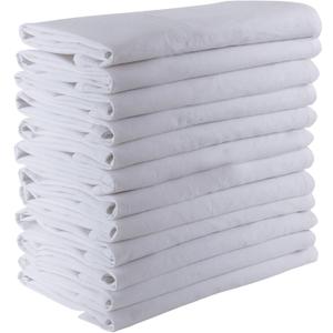 Flour Sack Cloth Napkins - Set of 16, 100% Cotton Reusable Dinner, Luncheon & Cocktail Napkins - White, 12x12 Inch