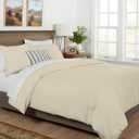 Mayfair Linen Cal King/King Duvet Cover, 800 Thread Count Sateen 3 Pc Egyptian Cotton Duvet Cover Set, 100% Pure Cotton Comforter Cover, 2 Pillow Shams, Zipper Closure, 7 Corner Ties - (Sand)
