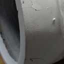 21.7" H Round Pure White Concrete Indoor Outdoor Modern Tall Planter Small Cracks
