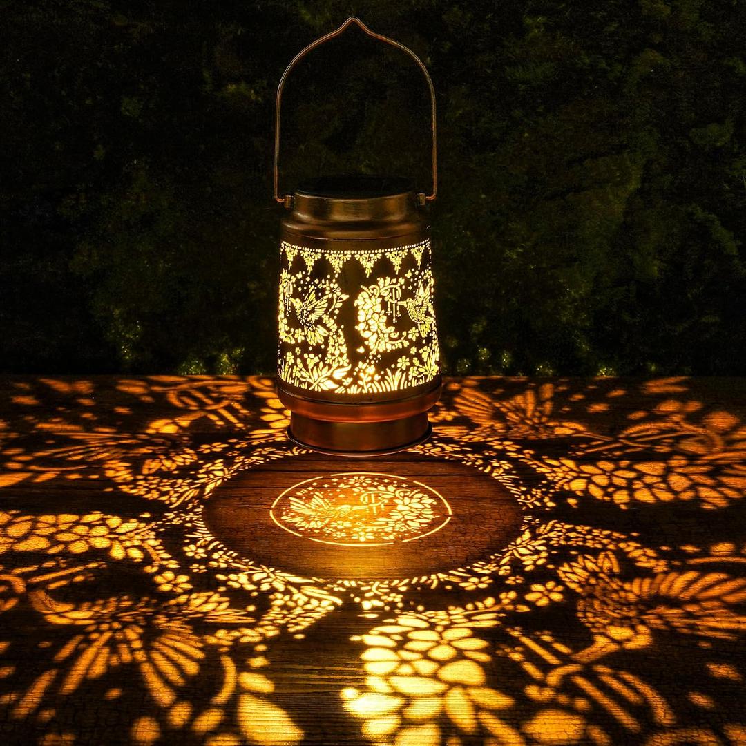 Hummingbird Solar Lanterns Outdoor Waterproof, Hummingbird Gifts for Women Hanging Solar Lights for Outside, Decorative Light for Garden Patio Porch Yard Decor