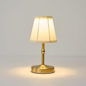 5w Led Cordless Mini Lamps, 3000 mah Battery Operated Lamp,3 Color Temperature Dimmable Table Lamp, Gold Rechargeable Table Lamp Fabric, Aesthetic Small kitchen Lamp for Counter, Restaurant, Bar, H9.8"