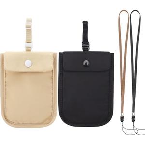 Travel Bra Wallet for Women, Hidden Bra Wallet Pickpocket Proof Under Clothes Money Belt Pouch Secret Travel Wallet for Money Valuables (Black, Nude)