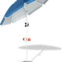 6.5ft Sun Shade Umbrella, Portable Umbrella with Stand for Sports, Water Weight Bag, Adjustable and Lightweight, Sun Protection, Blue