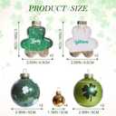 WDS WONDROUS 12-Piece St Patricks Day Ornaments Set, Mixed Size Shamrock Lucky Welcome Decor with Gold Glitter for Christmas Tree Home Party Spring Decor, Irish Glass Ball Hanging Decorations (Green & White & Gold)