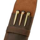 TheAntiq Leather Pen Case, Pen Protector for Fountain Pens, Pen Holder, Pencil Case, Handmade 2,3 Pen Pouch Genuine Leather (Brown, 3 Pen)