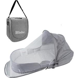 Baby Travel Bassinet Portable Bassinets: Foldable Lightweight Travel Pod Infant Bassinet with Mosquito and Canopy Outdoor Newborn Essentials Gift