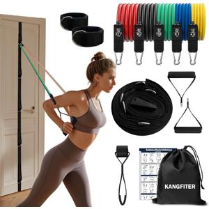 Door Anchor Strap and Resistance Bands for Working Out with Handles, Strength Training Equipment Exercise Bands for Full Body Workout, Non-Slip Multi Point Attachment for Home Gym Fitness
