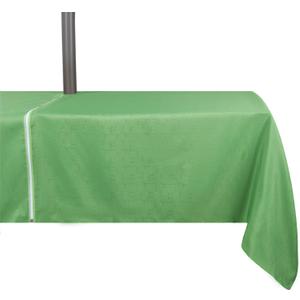 Outdoor Tablecloth Wrinkle-Free Stain Resistant Waterproof Polyester Fabric Table Cover with Zipper Umbrella Hole for Picnic/Party/Dinner/Patio Garden(6084inch,Zippered,Olive Green)