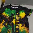 Gukefun Kids Jamaican Shirt Kid Novelty Boy Short Sleeve Flag Football Shirt Top Jamaican Outfits for Girl Soccer Jersey, 110
