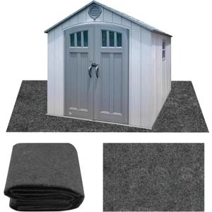 Ogrmar 10x10 FT Outdoor Storage Shed Mat, Waterproof, Felt Top & PE Backing, Non-Slip, Easy to Clean & Cut, Gray