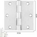 18 Pack Brushed Nickel 3.5 Inch Door Hinge for Doors Interior Door Hinges Bathroom Pantry Bedroom Satin Nickel Door Hinges 3 1/2" Sliver Hinges Removable 3-1/2 Square Hinges Hardware
