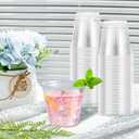 Lamosi 100 Pack 9 oz Clear Plastic Cups, Disposable Cups Wine Cocktail Punch, Sturdy & Food Safe Plastic Cup for Party & Wedding