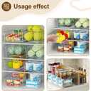 Clear Fridge Organizer, Refrigerator Organizer Bins with Handle, Freezer, Kitchen Cabinet, Pantry Organization, BPA Free Fridge Organizers (12.4 inch 2 Pack)