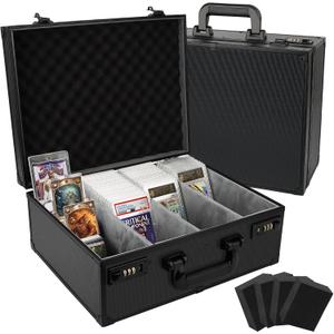 Graded Card Storage Box, Holds 170+ PSA/GMA Slabs or 680+ Toploaders, 4-Row Trading Card Storage Boxes for Sports Cards Fits 3"x4" 35pt Cards (Pure Black)