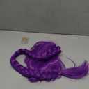 Swooflia Purple Braid Wig for Women & Cosplay Accessories - Convenient Set Includes Adjustable Wig Cap, Earings, Cosplay Wig for Halloween, Costume, Party and Daily Use