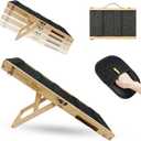 Dog Ramp for Bed & Couch, Foldable 4 Adjustable Dog Stairs for Small & Medium Dogs, Non-Slip Carpet Surface, Solid Pine Wood Dog Ramp for High Bed Sofa, Portable Dog Steps for Bed
