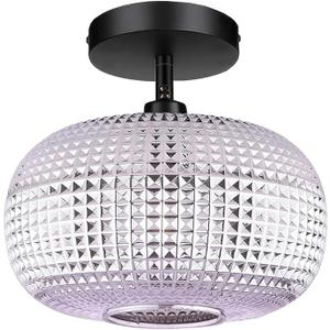 Semi Flush Mount Ceiling Light Fixture,Hallway Light Fixtures,Kitchen Lighting Fixtures Ceiling,Globe Glass Ceiling Light Fixture,Vintage Light FIxtures for Bathroom EntryWay Bedroom