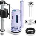 3-Inch Dual Flush Valve Replacement Kit for 2-Piece Toilets, Universal Toilet Repair Kit with Push Button, Fill Valve, Gasket & Bolts,Compatible with Glacier Bay, Kohler, American Standard, and Toto