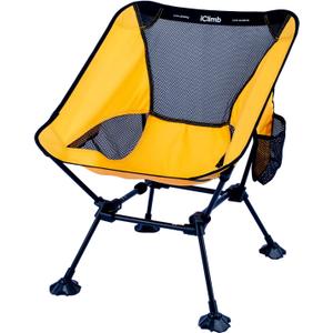 iClimb Ultralight Compact Camping Folding Beach Chair with Anti-Sinking Large Feet (Yellow (Square Frame))
