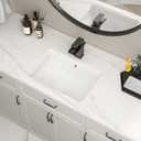 19''x14'' Undermount Bathroom Sink Rectangle Bathroom Sink White Porcelain Ceramic Sinks Vanity Sink Under Counter Basin Lavatory Sink Vessel Sink