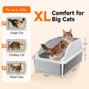 2PACK Stainless Steel Cat Litter Boxes, XL Large Metal Litter Box with High Sides Lid, Odor Free Litter Pan Include Scoop Easy Cleaning Anti-Scratch Kitty Cat Box Anti-Urine Leakage, Non-Sticky