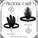 Ceenna 48 Pieces 1920s Flapper Headband Black Feather Headband Costume Flapper Headpiece 20s Rhinestone Hair Accessory for Women